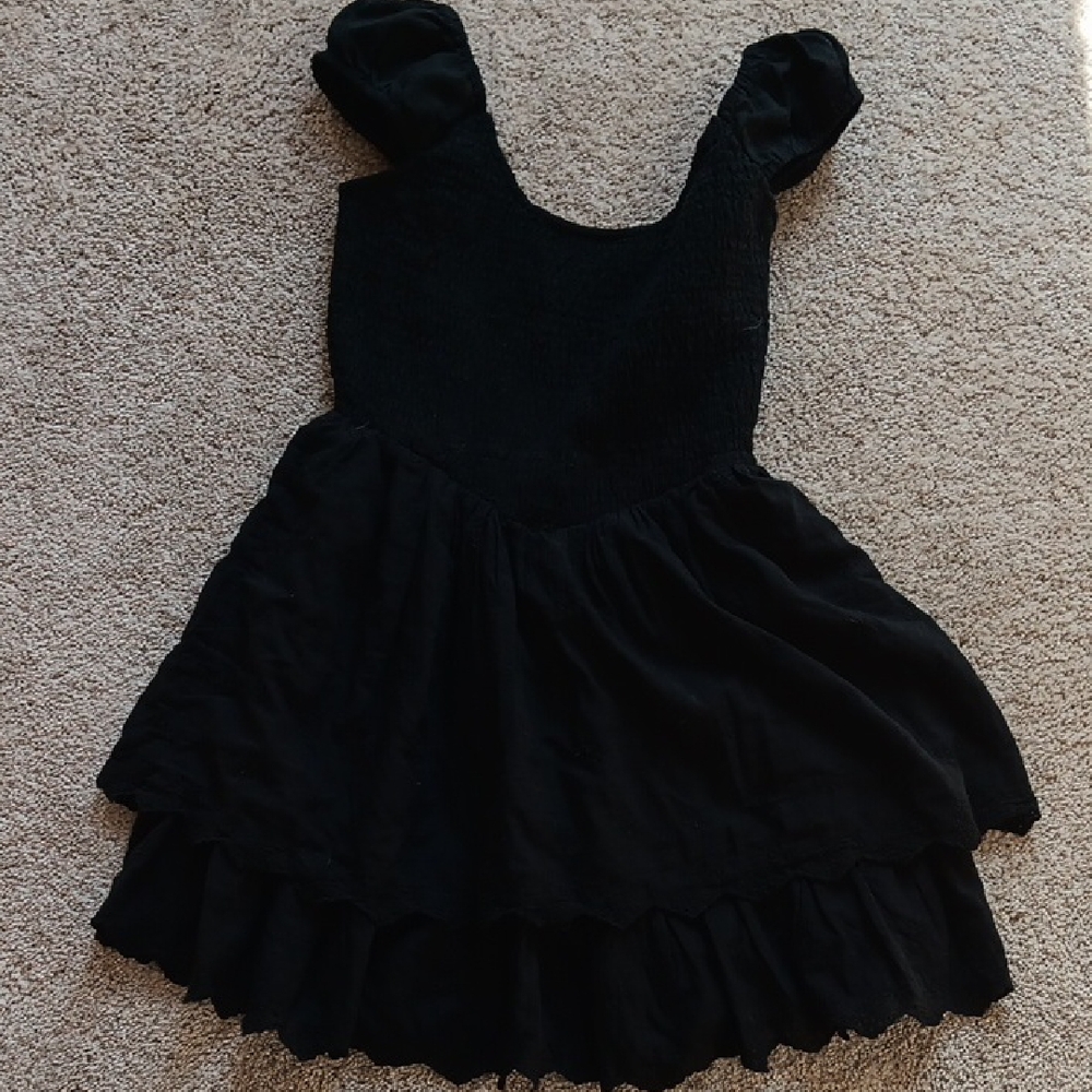 Black Ruffled Mini Dress
